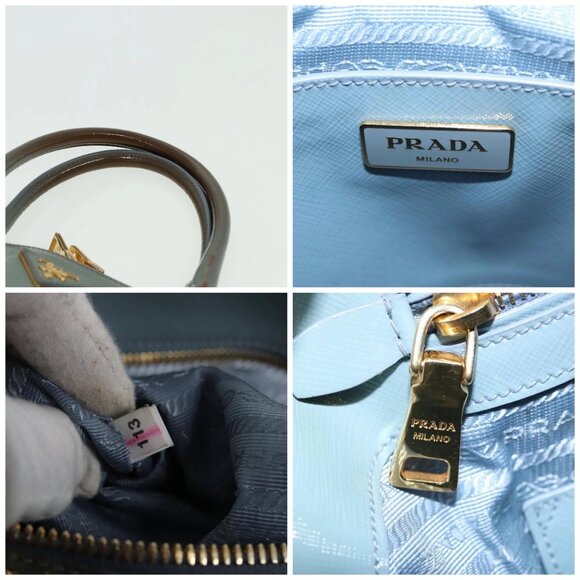 PRADA Hand Bag Safiano leather 2way Blue Auth - Picture 15 of 16
